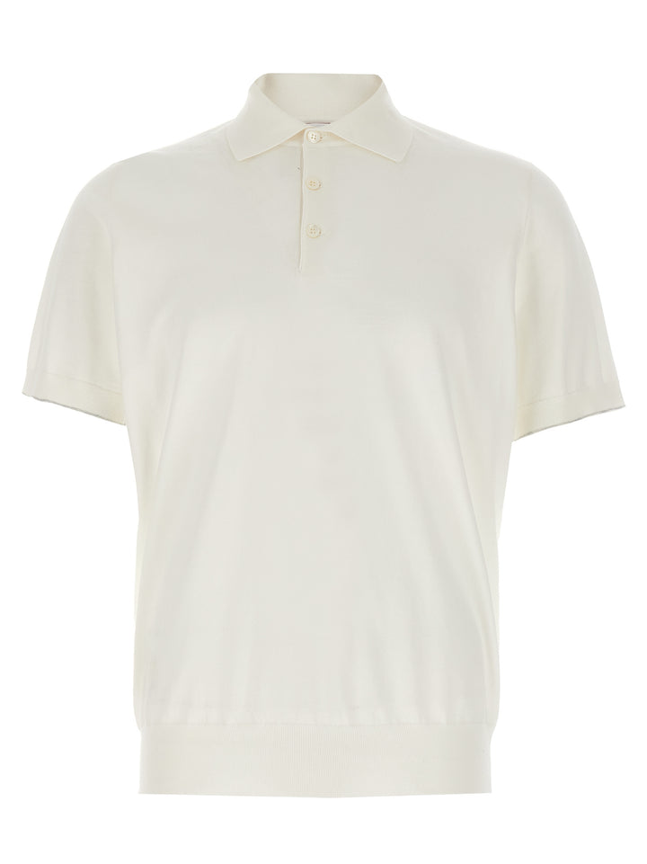 Brunello Cucinelli Stretch Cotton  Shirt Polo - White | 2c3d7af04e55762a7b1c0e45db0dc23e1e42d3f7
