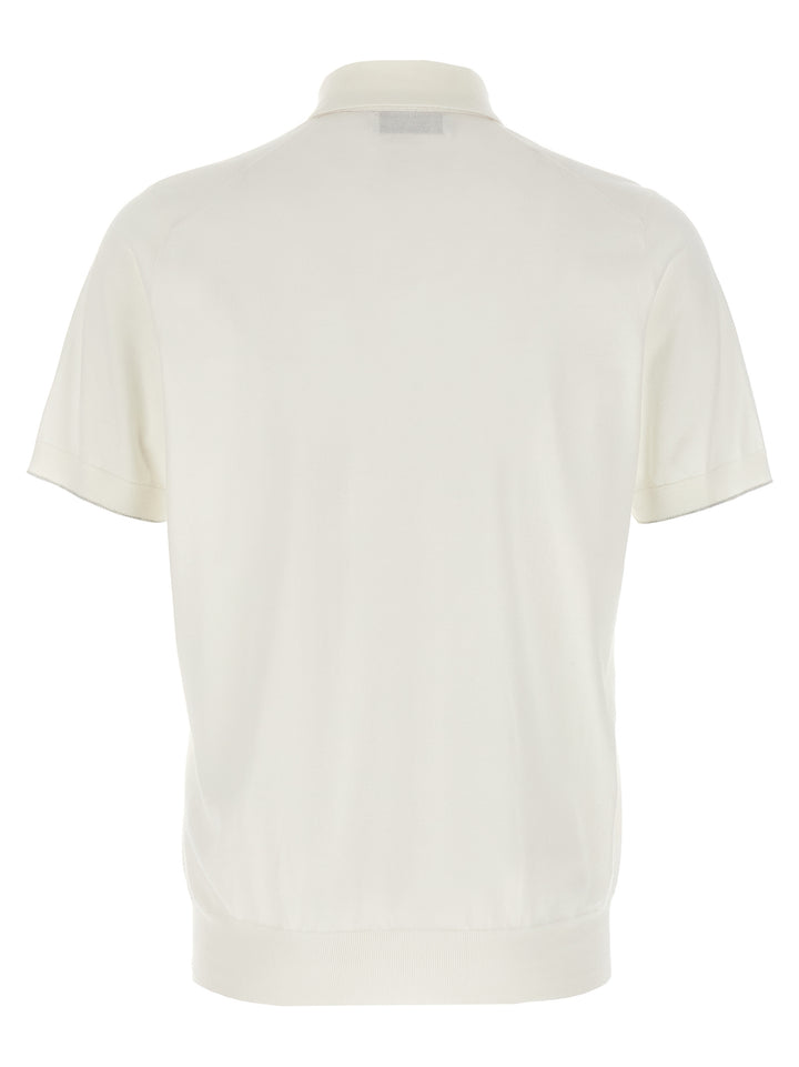 Brunello Cucinelli Stretch Cotton  Shirt Polo - White | 322931cc1cb6744d6223a000a3fd623a85a59aac
