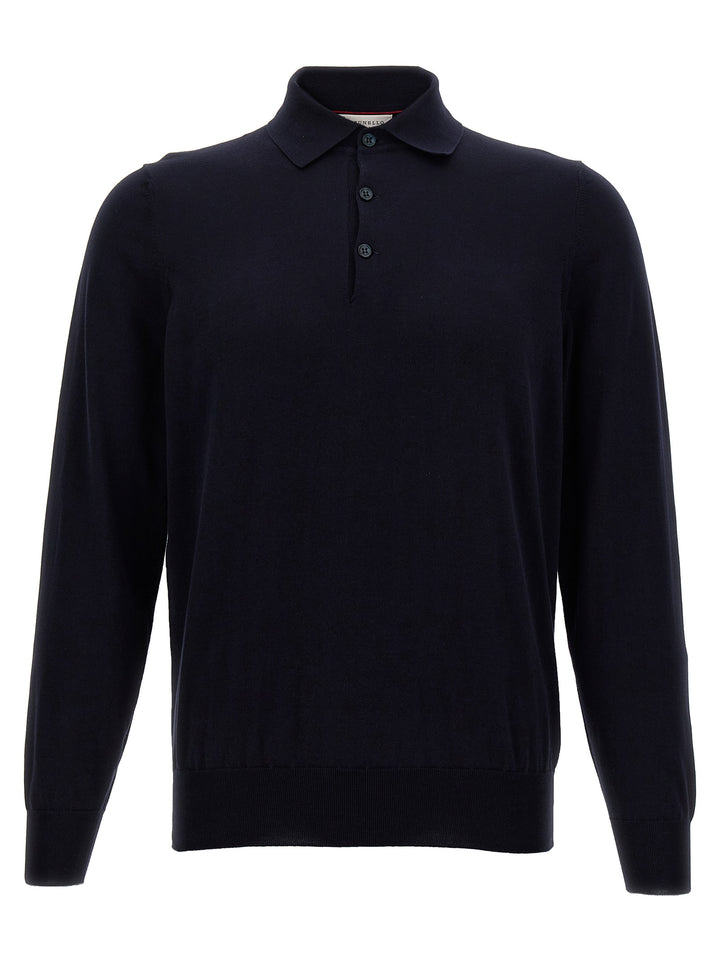 Knitted  Shirt Polo Blue