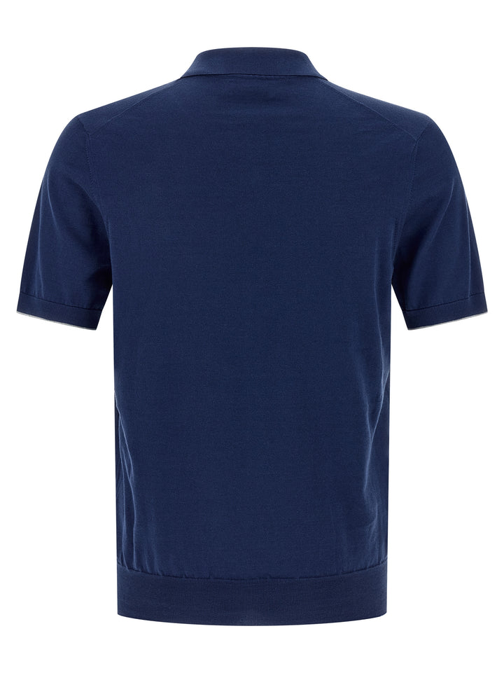 Brunello Cucinelli Cotton  Shirt Polo - Blue | 774fb189151268e297143a0b878dcb98a5869a3c