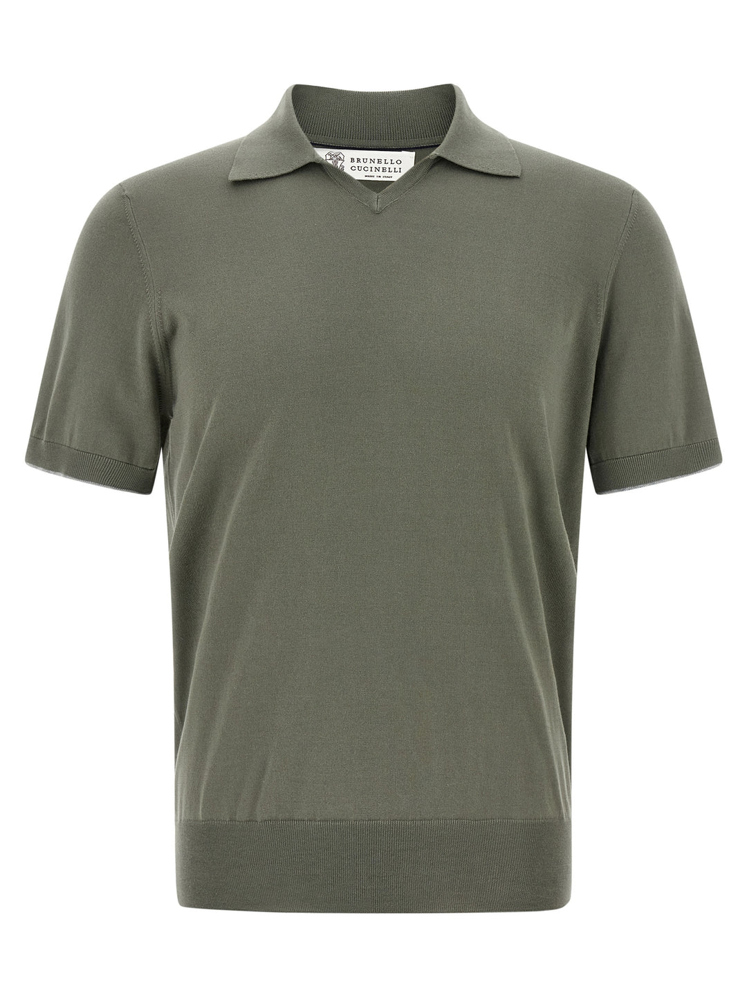 Brunello Cucinelli Cotton  Shirt Polo - Green | b840659c41e3d105e3f344c52e4d3527159f5a42