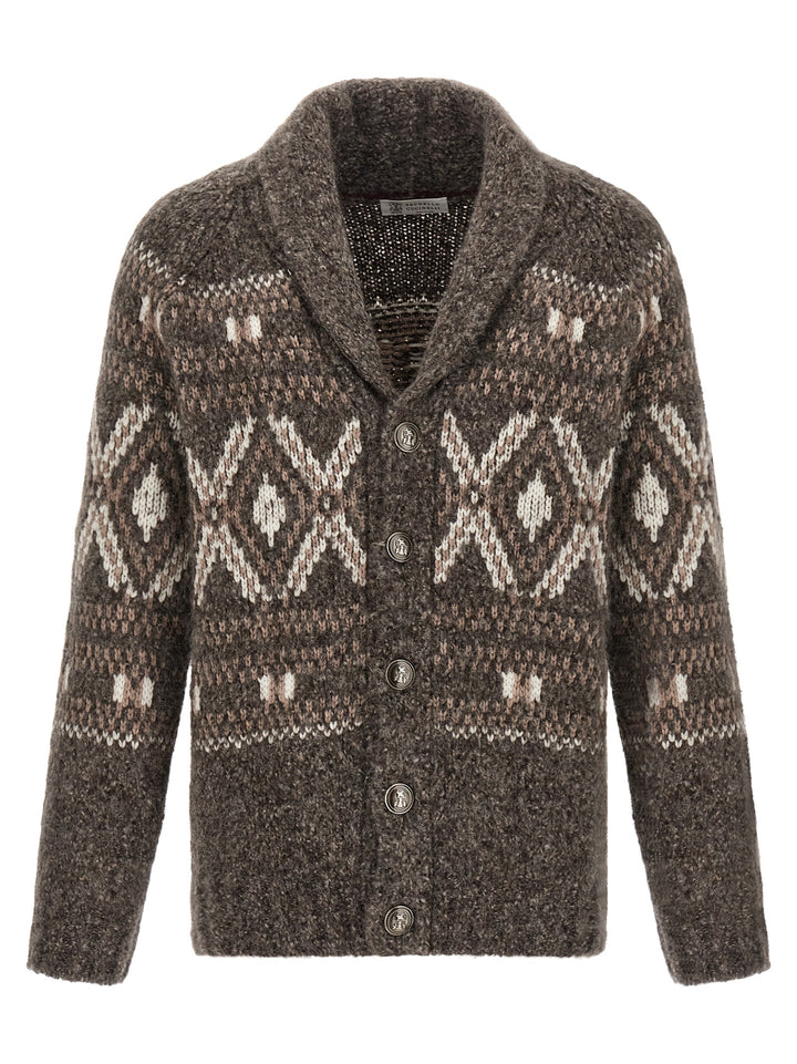 Brunello Cucinelli Geometric Jacquard Sweaters and Cardigans - Multicolor | 655844402154d1045f459ad8247dabfc5afe08d4