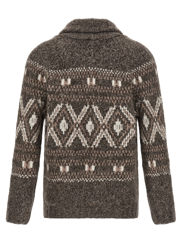 Brunello Cucinelli Geometric Jacquard Sweaters and Cardigans - Multicolor | 27dd066d4efd9e3d42e7209fee45bc95fc718226
