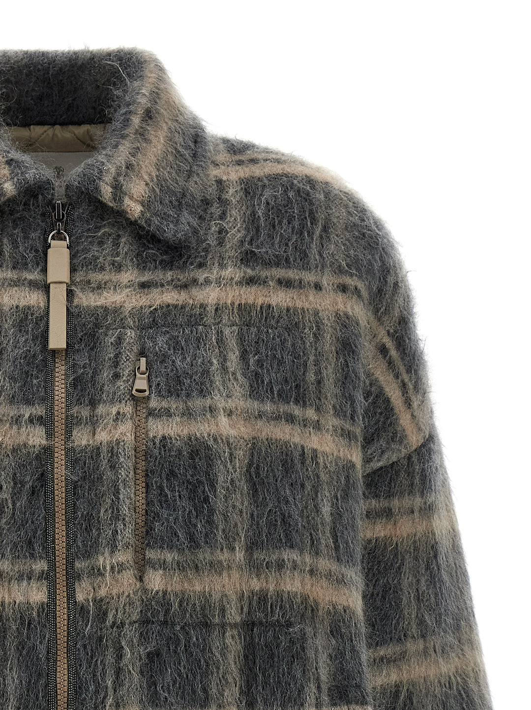 Brunello Cucinelli Padded Mohair Jacket Puffer Jackets - Gray | 52e8c8a9688dd61c0ba447b861bbd2e9b101463b