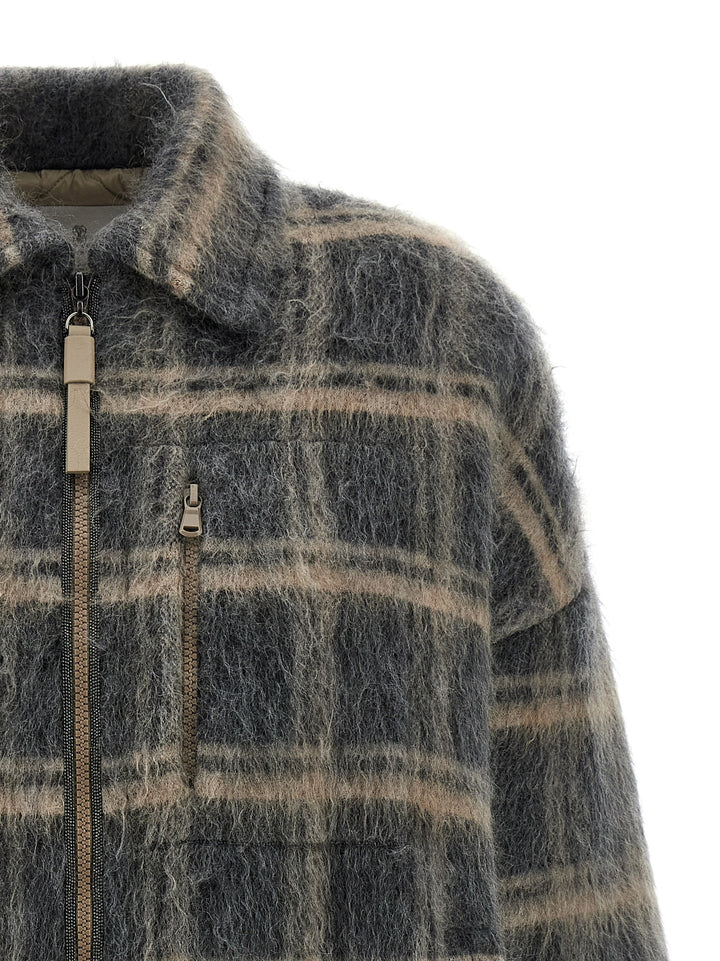 Brunello Cucinelli Padded Mohair Jacket Puffer Jackets - Gray | 52e8c8a9688dd61c0ba447b861bbd2e9b101463b