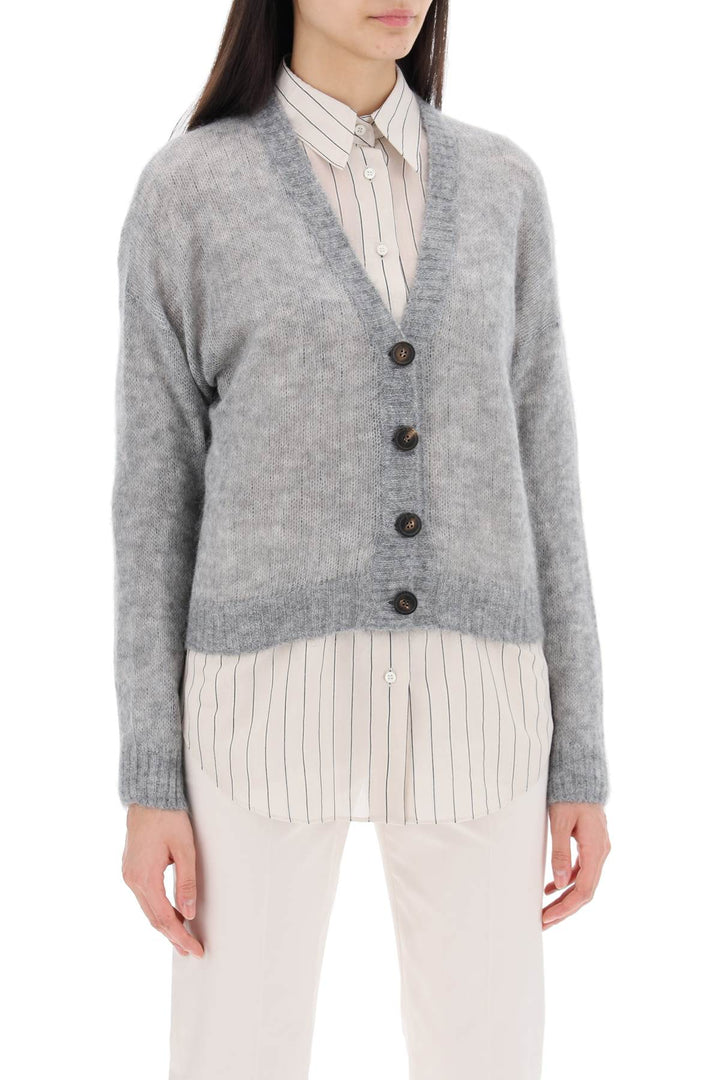 Cardigan Corto In Lana E Mohair