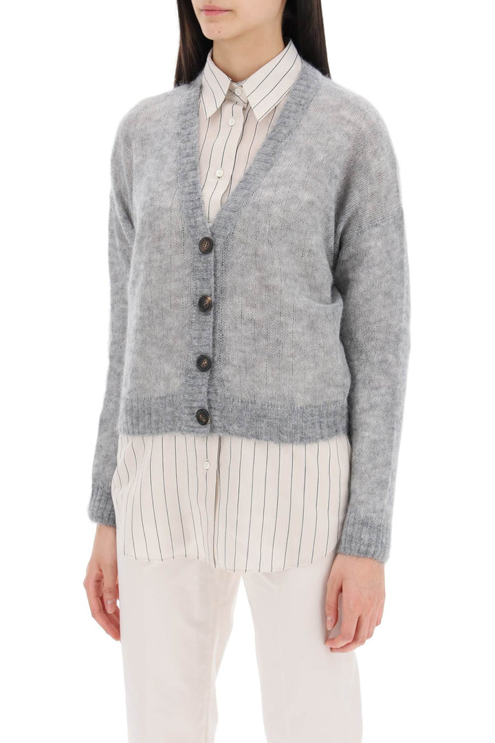 Cardigan Corto In Lana E Mohair