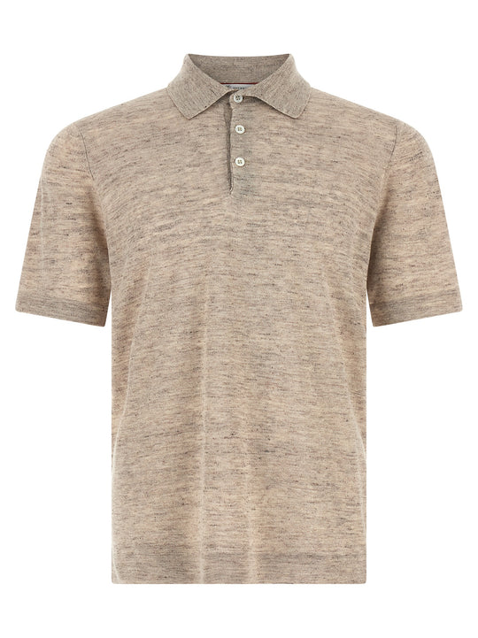 Linen Cotton Shirt Polo Beige