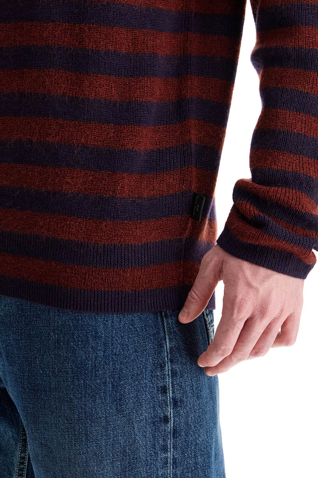 Pullover A Righe In Misto Lana E Mohair