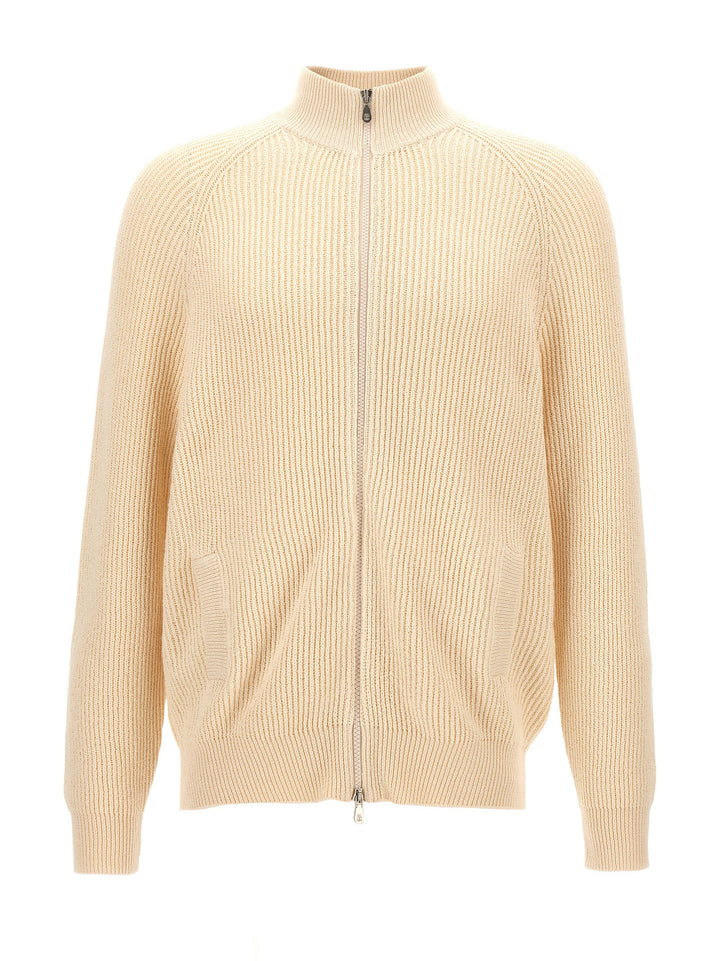 Ribbed Cardigan Sweater, Cardigans White