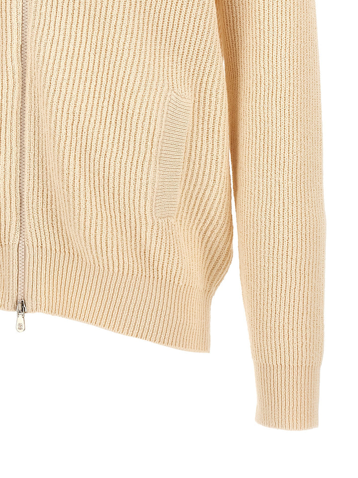 Ribbed Cardigan Sweater, Cardigans White