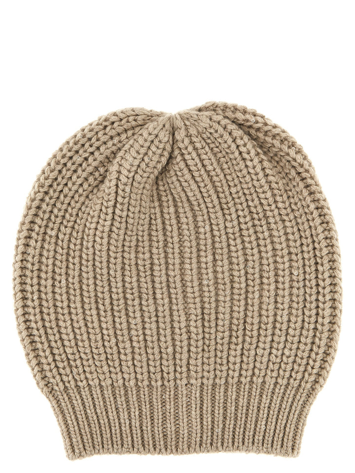 Sequin Beanie Hats Beige