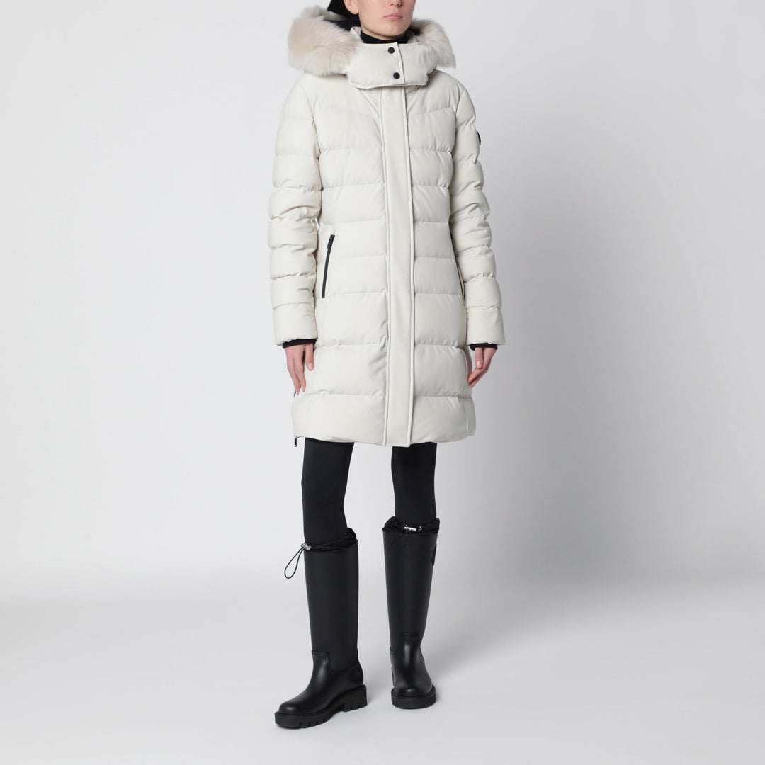 Moose Knuckles Alabaster Watershed Down Jacket In Cotton Blend