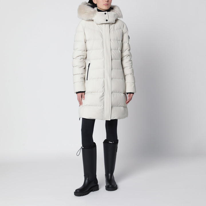 Moose Knuckles Alabaster Watershed Down Jacket In Cotton Blend