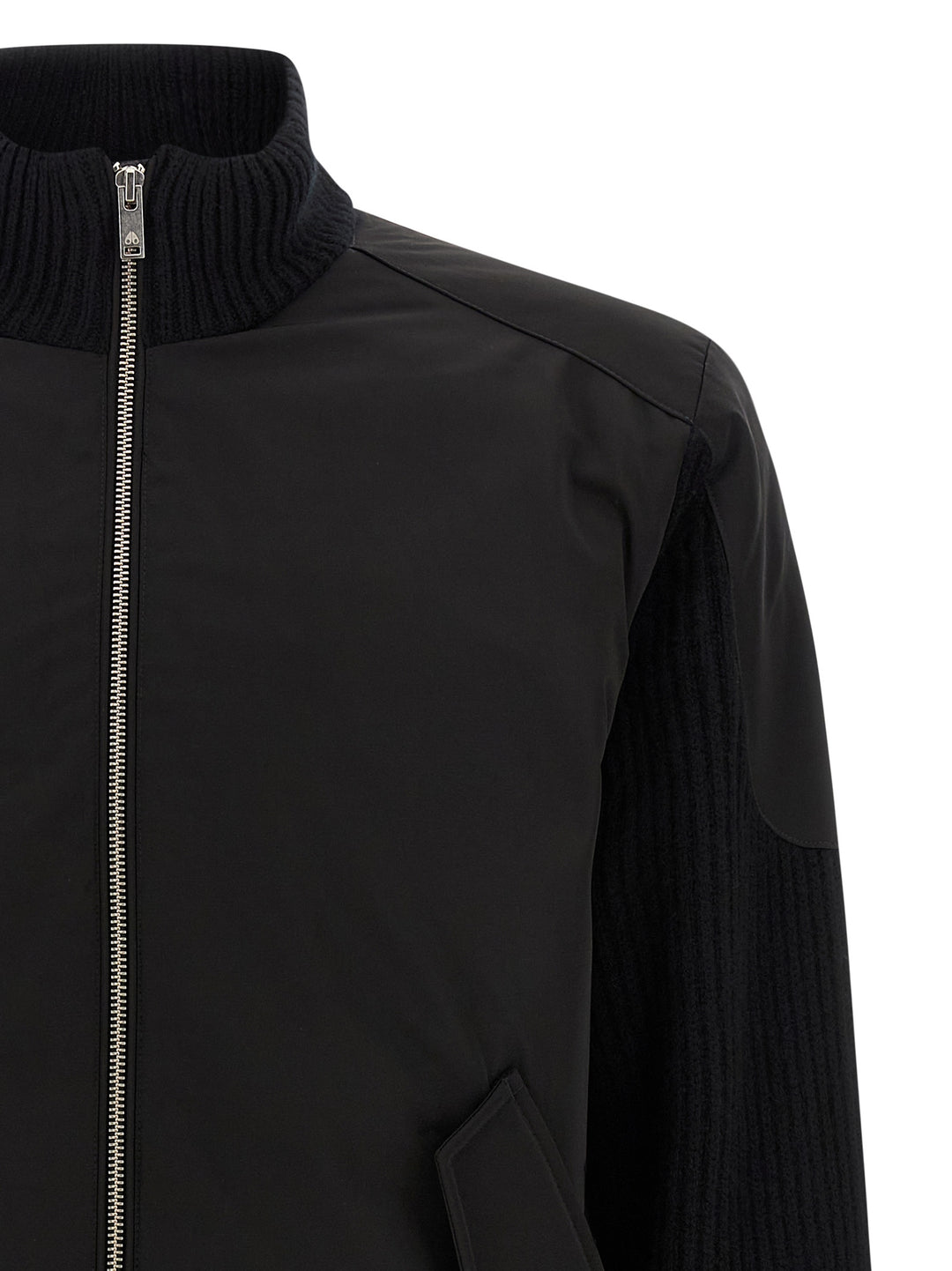 Moose Knuckles Magnus Knit Hybrid Puffer Jackets - Black | 65614773754899a5ef1639eb86a89e067c00a1fd