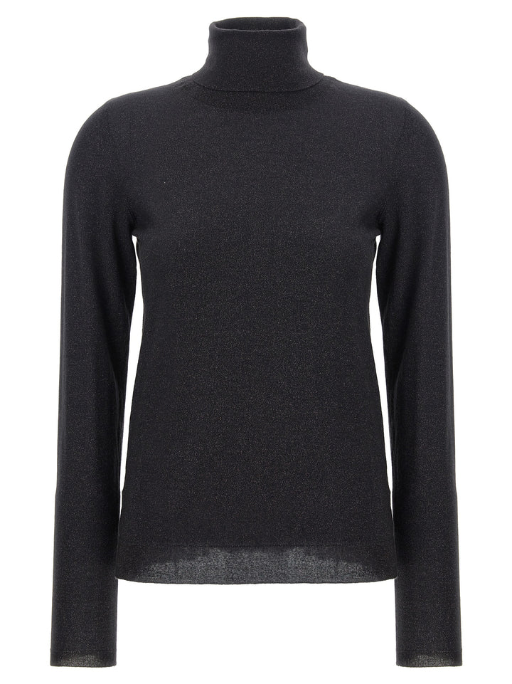 Lurex Turtleneck Sweater, Cardigans Black