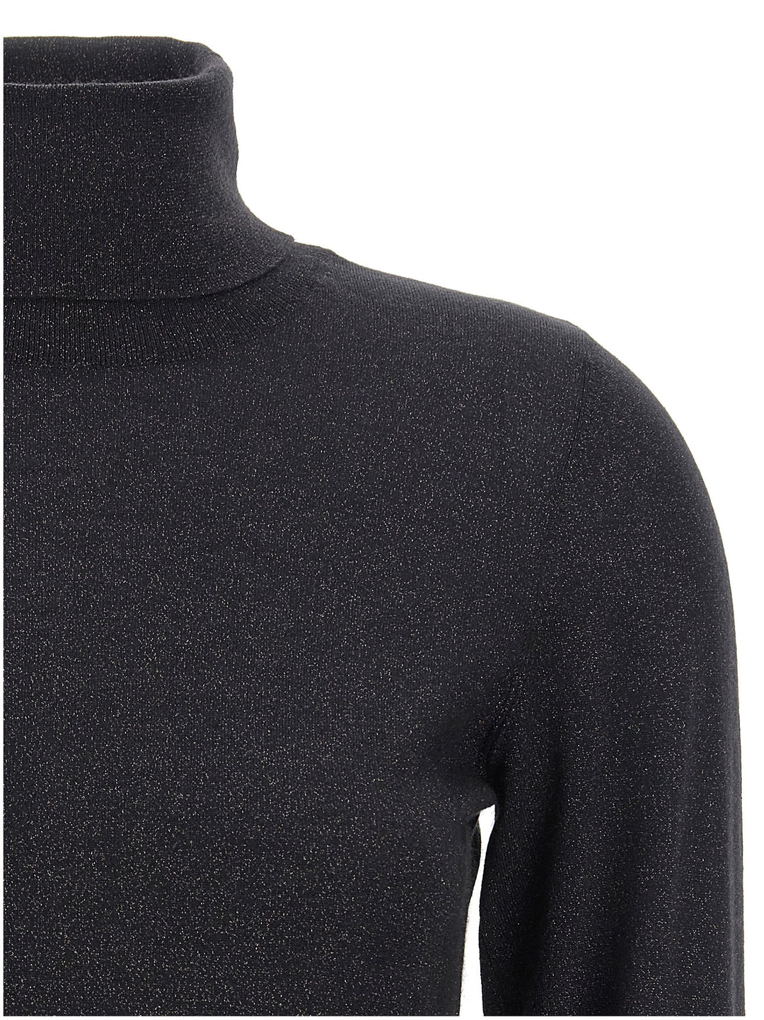 Lurex Turtleneck Sweater, Cardigans Black