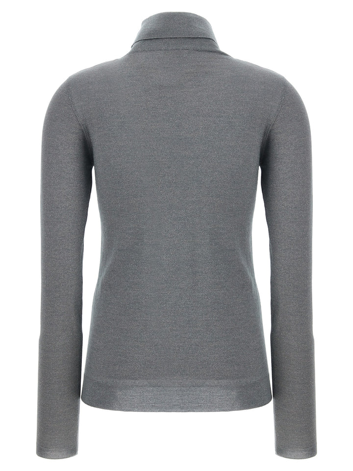 Lurex Turtleneck Sweater, Cardigans Gray