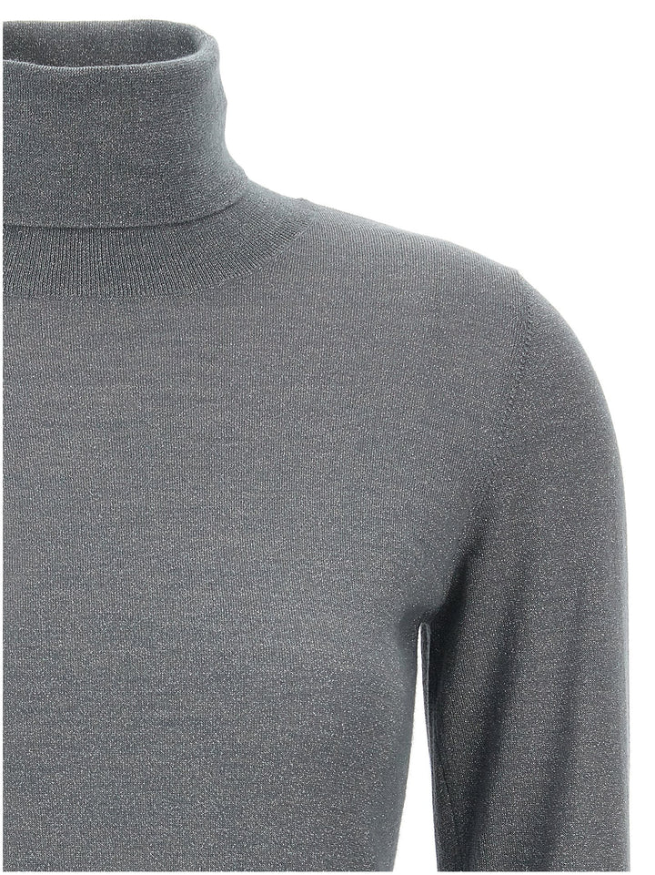 Lurex Turtleneck Sweater, Cardigans Gray