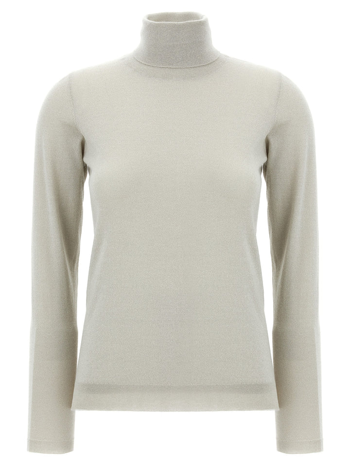 Lurex Turtleneck Sweater, Cardigans White