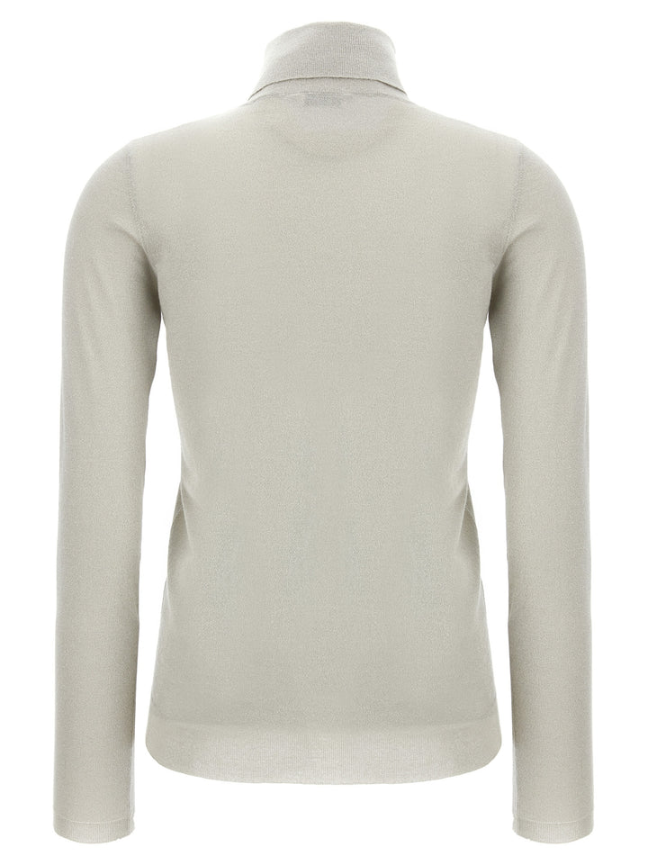 Lurex Turtleneck Sweater, Cardigans White