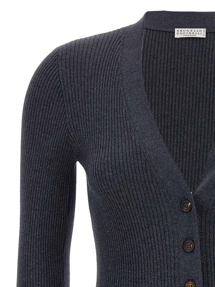 Lurex Cardigan Sweater, Cardigans Blue