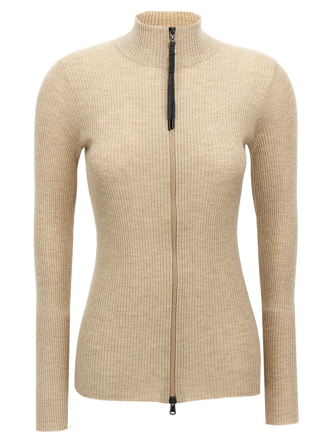 Lurex Cardigan Sweater, Cardigans Beige