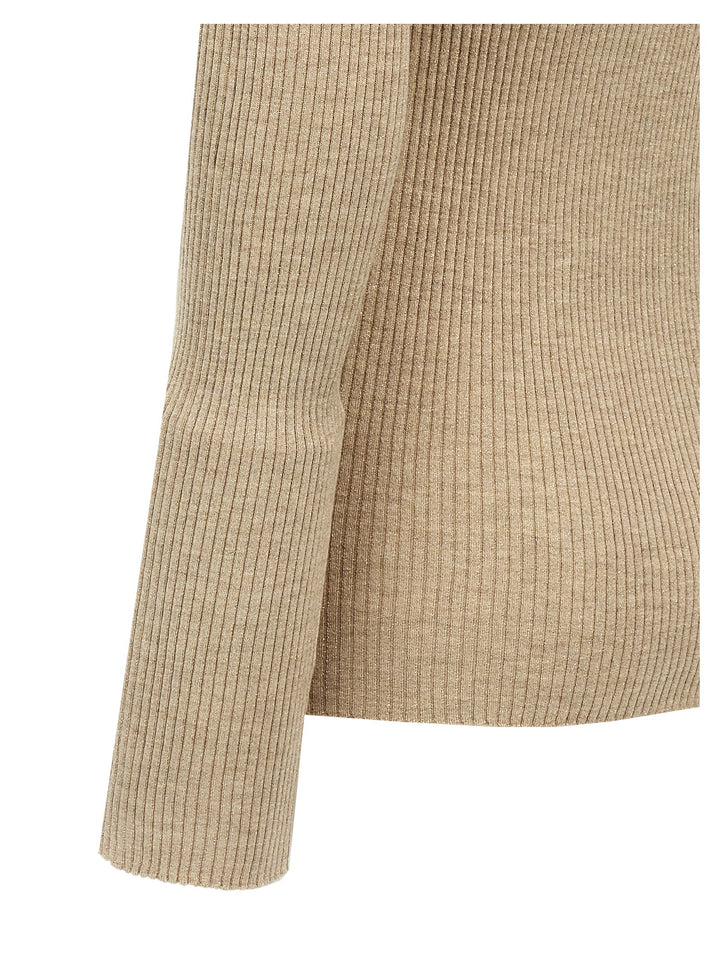 Lurex Cardigan Sweater, Cardigans Beige