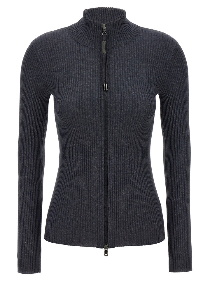 Lurex Cardigan Sweater, Cardigans Blue