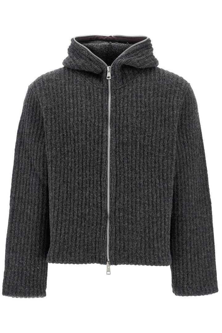 Hooded Zip Up Sweater With