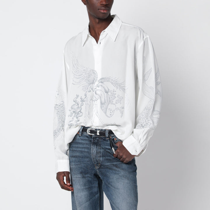 Our Legacy White Beyond Shirt In Printed Lyocell