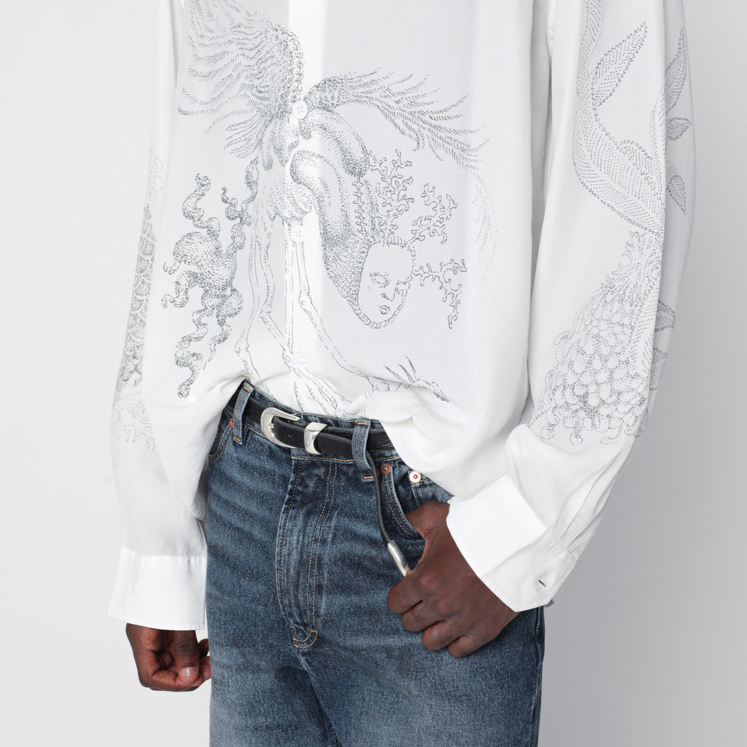Our Legacy White Beyond Shirt In Printed Lyocell