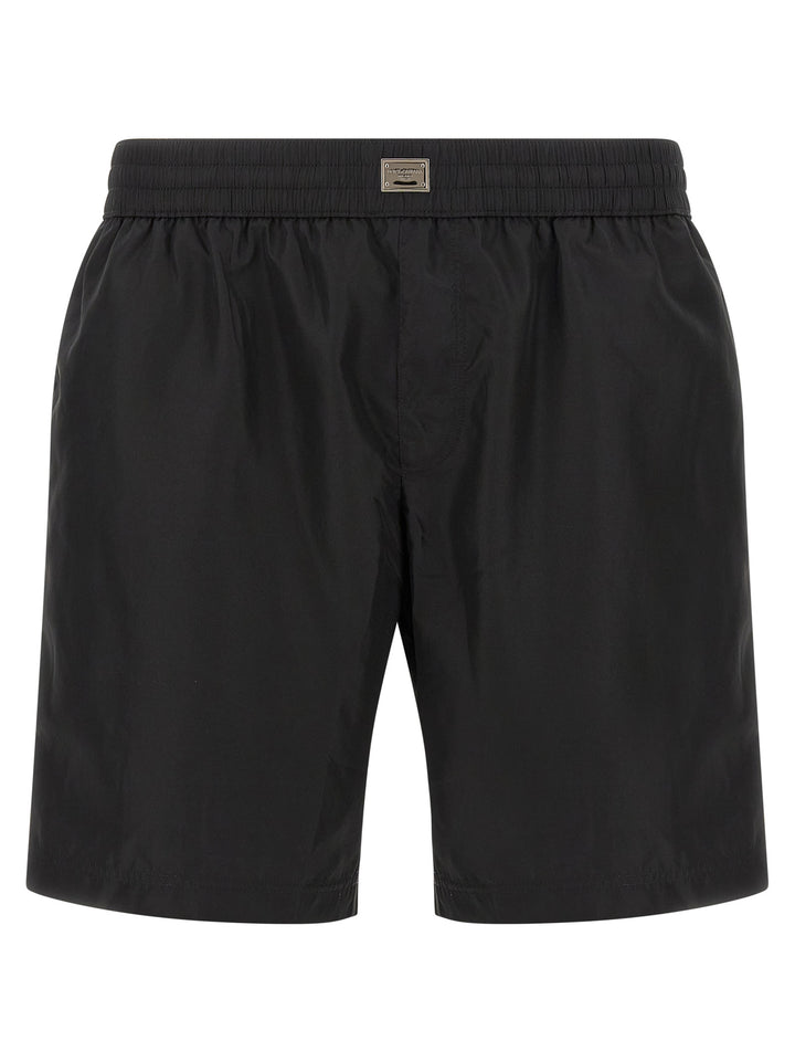 Dolce & Gabbana Logo Plaque Swimsuit Beachwear - Black | 7e4301e897b0c161d989f4c049f08b8e97c3d206