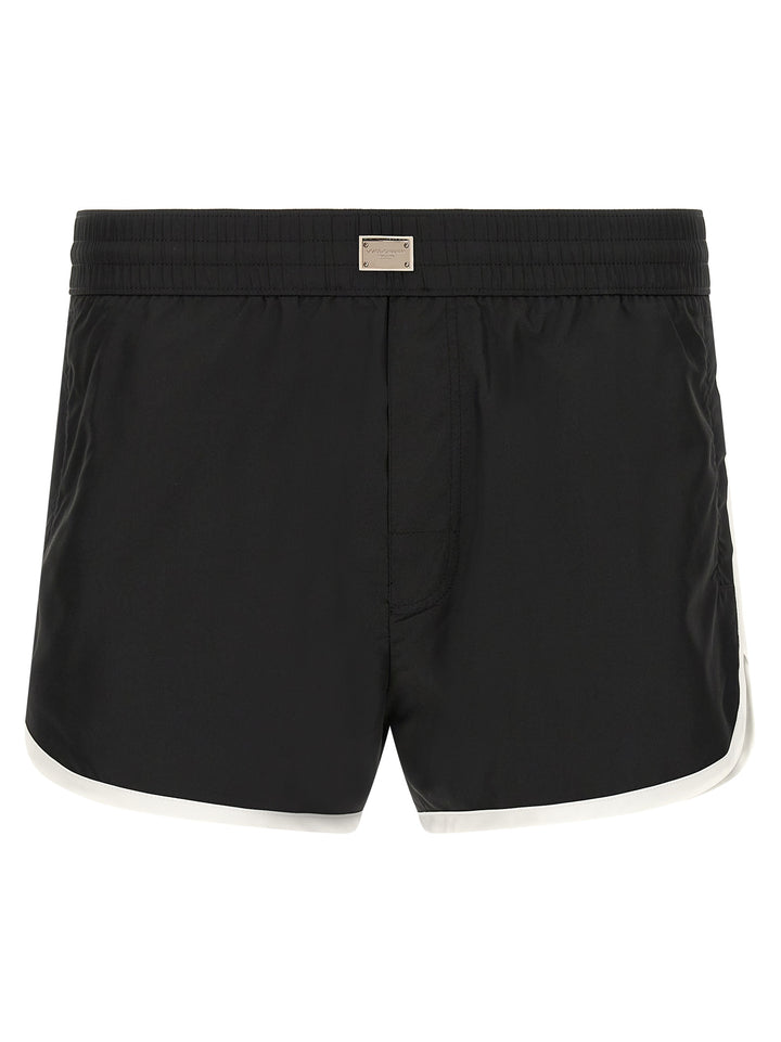 Dolce & Gabbana Logo Swimsuit Beachwear - White/Black | 4fe5d2ea875890a5c9aae43b9786958d0b8e7c5a