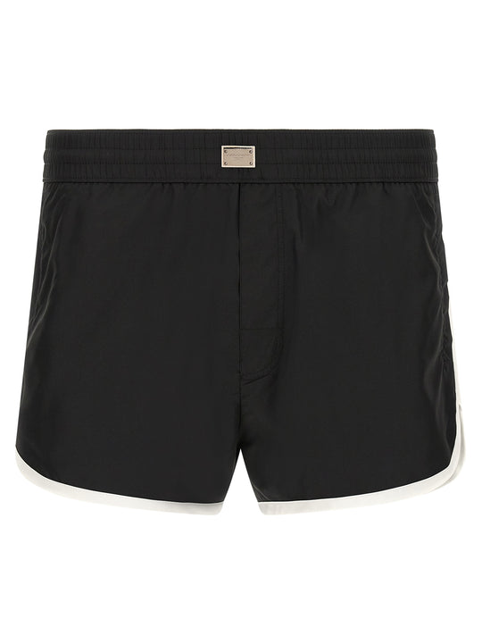 Logo Swimsuit Beachwear White/Black