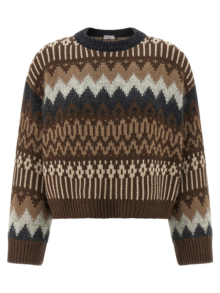 Brunello Cucinelli Sequin And Cashmere Sweater Sweaters and Cardigans - Brown | 1404988c991c07503188819006e09cc064cda901