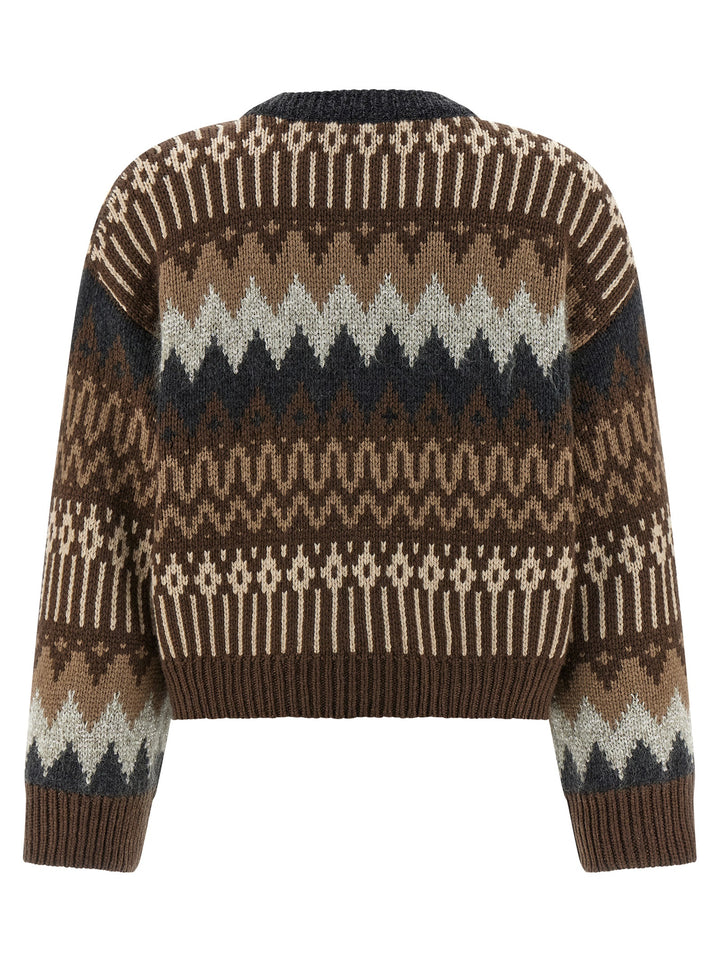 Brunello Cucinelli Sequin And Cashmere Sweater Sweaters and Cardigans - Brown | b7d4424422b158131a13a1fc1685af26e6ef9ebe