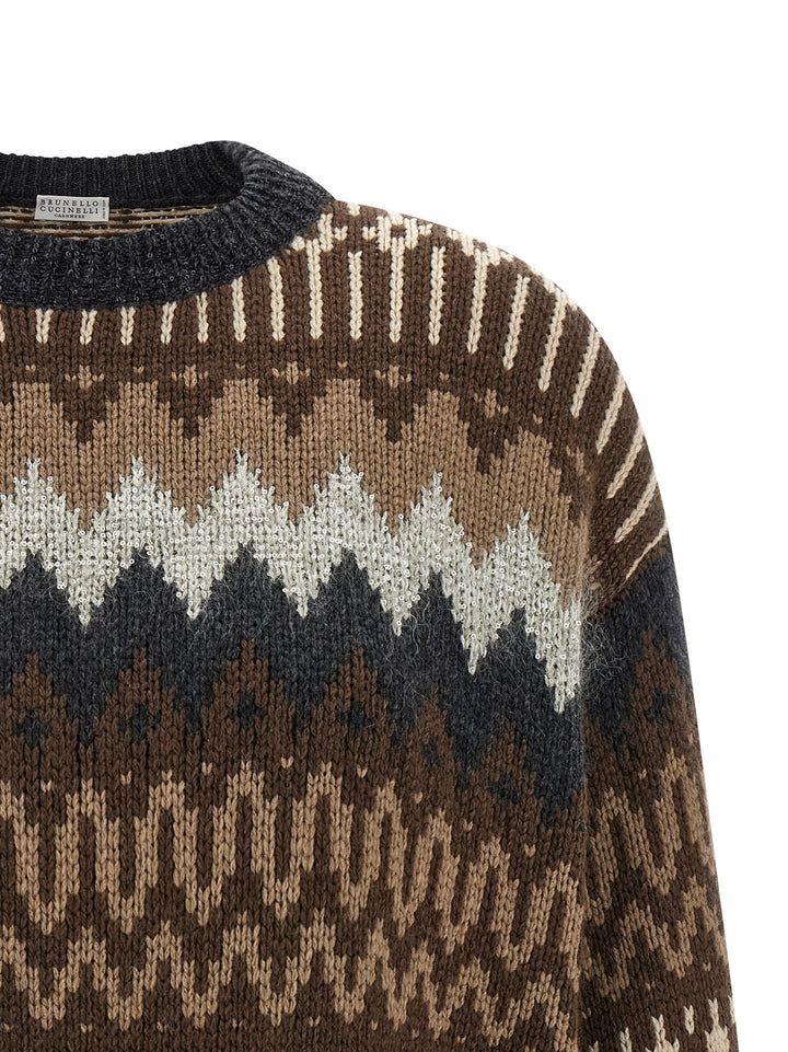 Brunello Cucinelli Sequin And Cashmere Sweater Sweaters and Cardigans - Brown | 012860601bf9f9fe1191035d594d1e75bf5f8cd7