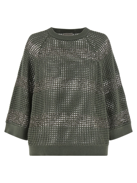 Dazzling Stripes Sweaters And Cardigans Green