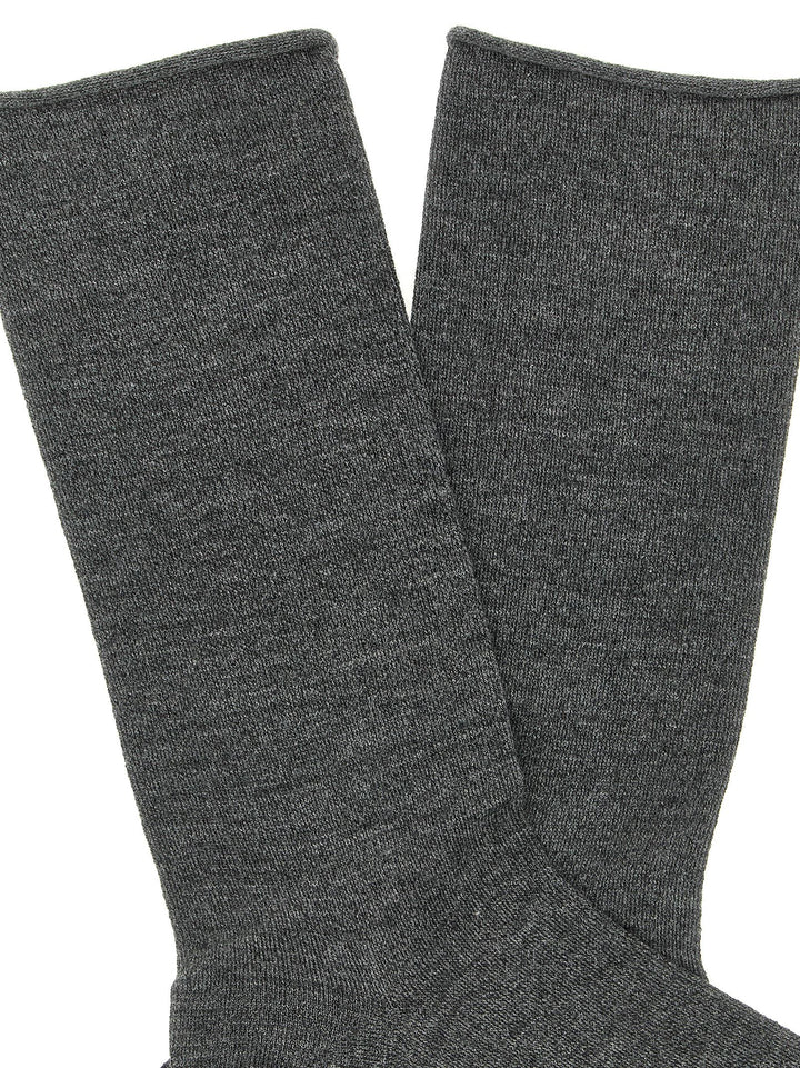 Brunello Cucinelli Cashmere Knit Socks - Gray | 8502a698f54ccf61daa0382090f4168a9391153b