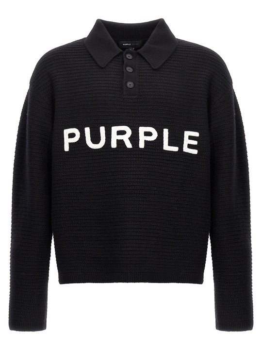 Logo Embroidery Sweater Sweaters And Cardigans Black