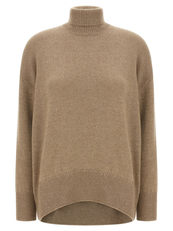 Brunello Cucinelli Sequin Sweater Sweaters and Cardigans - Brown | 5039b0c1e3adce9fe2d9c9ddc67493c2416f5bcd