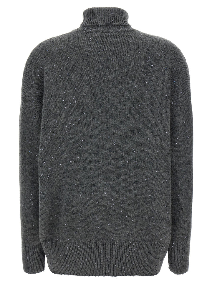 Brunello Cucinelli Sequin Sweater Sweaters and Cardigans - Gray | 4eb963b62970db9936de04569b38aafd6952b5b2