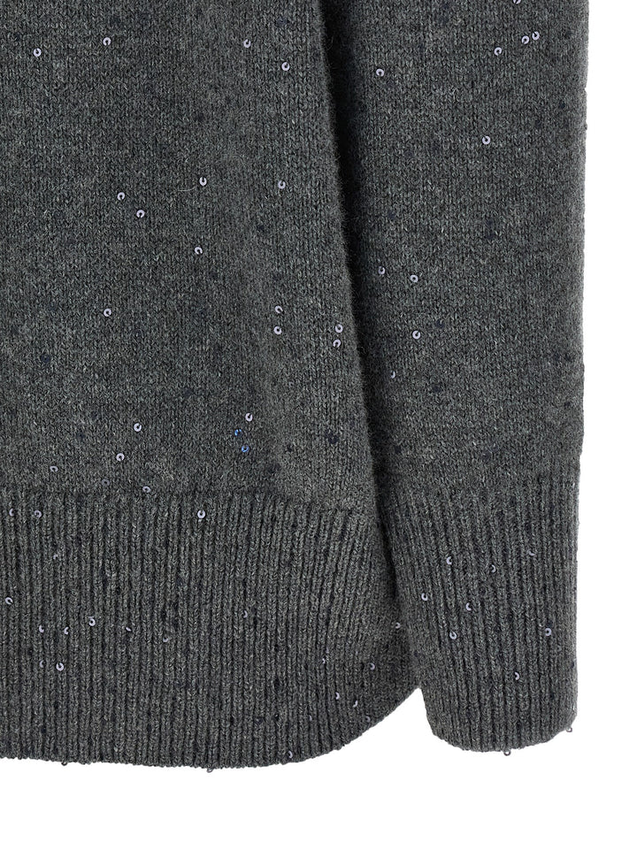 Brunello Cucinelli Sequin Sweater Sweaters and Cardigans - Gray | 819f50d1aee1b796355519cd6e72fcb987514f68