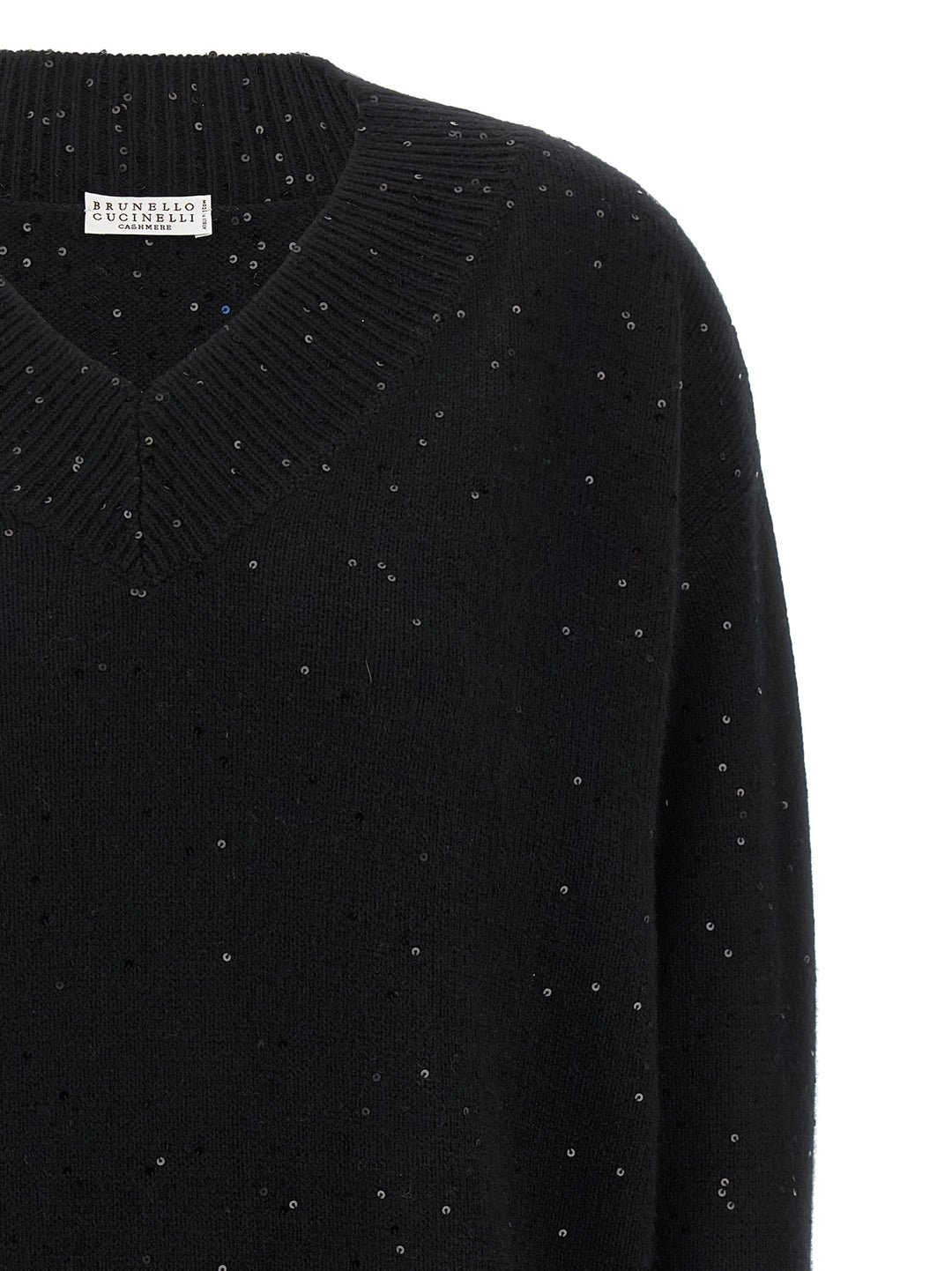 Brunello Cucinelli Sequin Sweater Sweaters and Cardigans - Black | 05f1b07b1d54dcd3f3b7b96dc11f5df06220048a