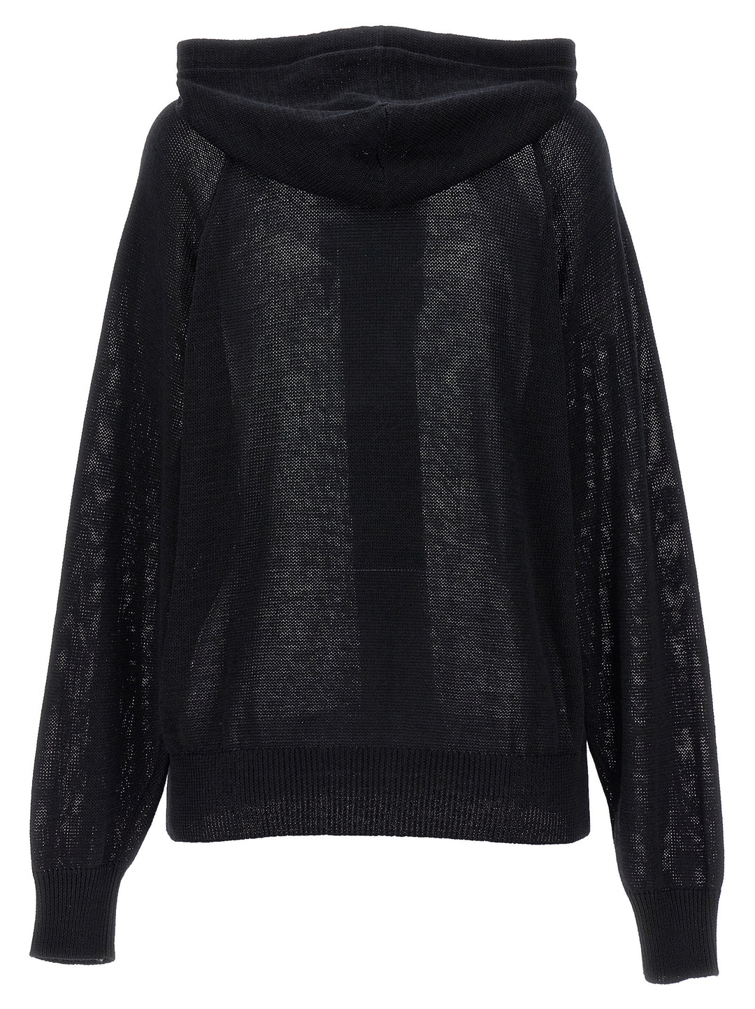 Cotton Hooded Cardigan Sweater, Cardigans Black