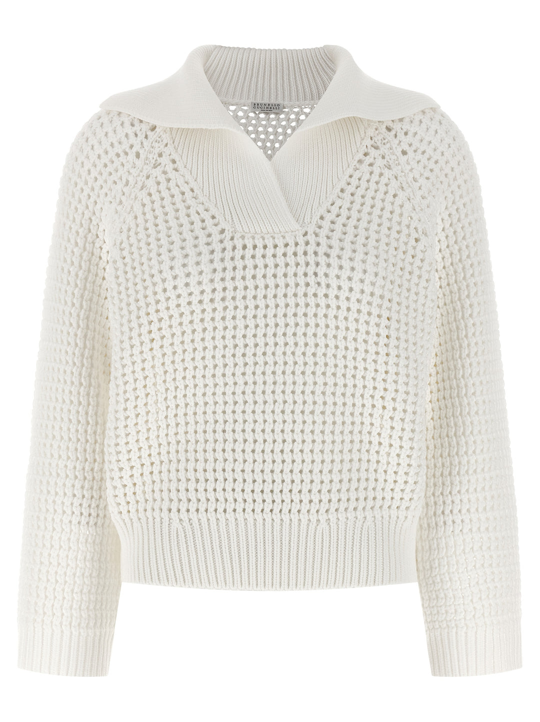 Brunello Cucinelli Openwork Sweater Sweaters and Cardigans - Beige | 50c0e0253e9c6629cb73bf4c909e4e89008b0a99