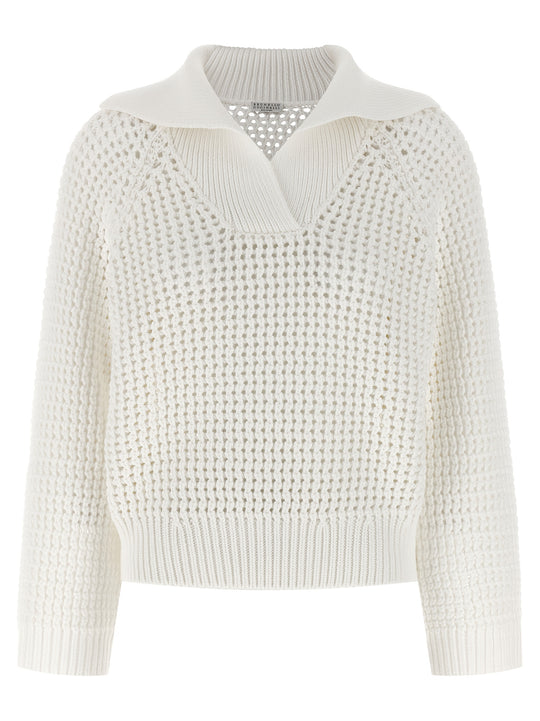 Openwork Sweater Sweaters And Cardigans Beige