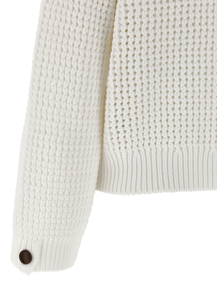 Brunello Cucinelli Openwork Sweater Sweaters and Cardigans - Beige | b91bb89dda2fe07d9e6aa26d4e04e1a8728441bb