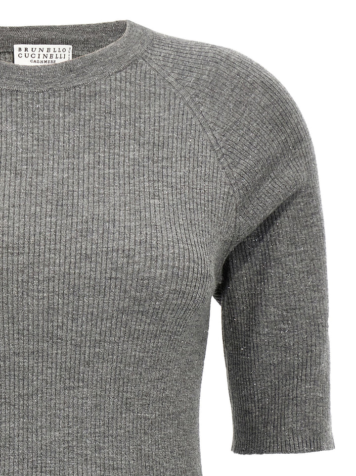 Lurex Ribbed Sweater Sweater, Cardigans Gray